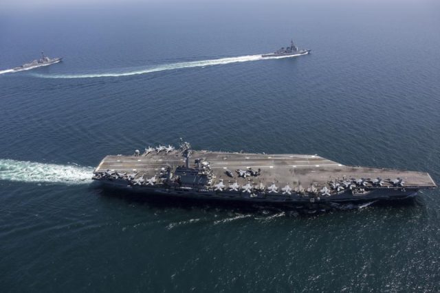 Japan, US hold navy drills off Koreas amid nuke test worry. Japan, US hold navy drills off Koreas amid nuke test worry