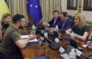 EU officials visit Kyiv as Russia strikes civilian target EU officials visit Kyiv as Russia strikes civilian target